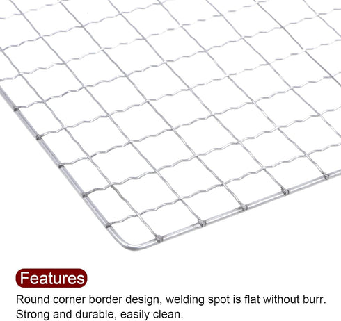2pcs Square BBQ Grill Net 7.9"x11.8" Galvanized Iron Barbecue Mesh Mat for Baking Smoking Charcoal Grilling Roasting...