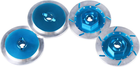 4-Pack 1/10 RC Car 12mm Aluminum Hex Brake Disc Wheel Hubs Adapters Spacers for 1/10 Sakura Racing On-Road Car Tires (Sky Blue)...