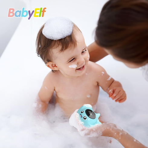 Baby Bath Thermometer - BabyElf Safety Bathtub Thermometer - Floating Bathing Toy for Infant - New Upgraded Mute Visual Alert, Gift for Mom and Ne...