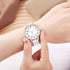 Women Watches Leather Mesh Strap Round Case Analog Fashion Ladies Wrist Watches...