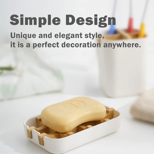 Bamboo Soap Dish, Bar Soap Holder Self Draining Soap Dishes for Shower Bathroom Kitchen Sink, Eco-Friendly Wooden Soap Savers Drainage Soap Holder...