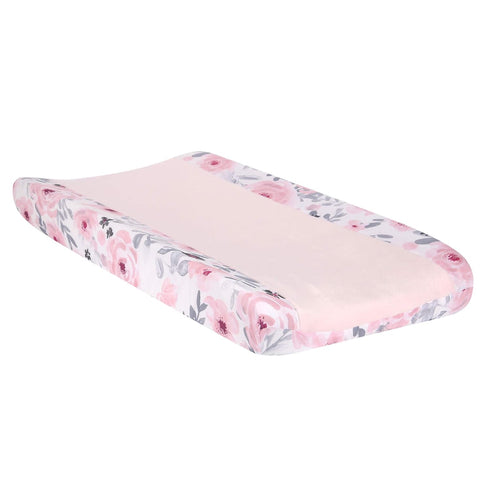 Bedtime Originals Blossom Watercolor Floral Changing Pad Cover - Pink/Gray...