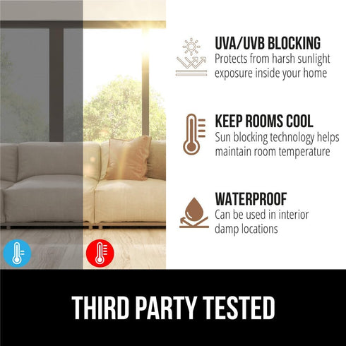 Gorilla Guard Two Way Sun Blocking Window Privacy Film, Strong Static Clings to Glass Windows, Peel and Stick, Removable No Residue Stickers, Deco...