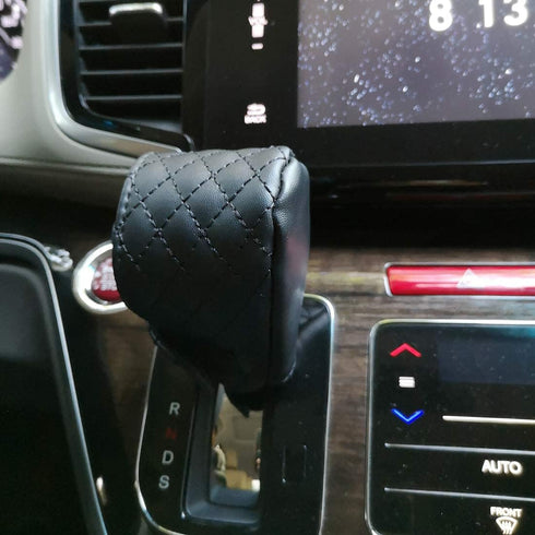 Universal Leather Gear Shift Cover: Car Stick Shift Knob Cover Protector with Velcro Fit for Most Automatic Vehicle SUV Truck(Black)...