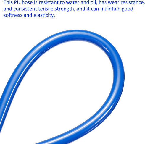Pneumatic Tubing - Air Compressor PU Line Hose Apply to Water Fluid Transfer(5mm ID x 8mm OD, 4 Ft Length, Blue)...