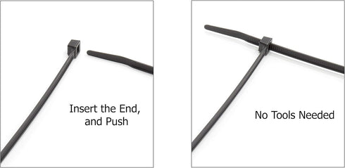 THE CIMPLE CO 14 Inch Black Nylon Zip Ties (Wire, Cable Ties) - Strong - Indoor and Outdoor Rated - No Tools Needed - 100 Pack...