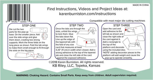 KB Riley Karen Burniston Dies-Rockin' Rectangle Pop-Up, Silver...