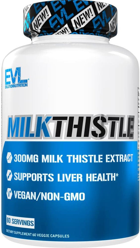 EVL Silymarin Milk Thistle Capsules - Pure Milk Thistle Supplement for Optimal Liver Cleanse Detox & Repair - Herbal Liver Support Supplement with...