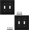 SleekLighting Double Toggle Wall plates | Decorative Bamboo Classic Beadboard Black Finish | Electric Outlet and Switch Covers| Style: 2 Gang Togg...