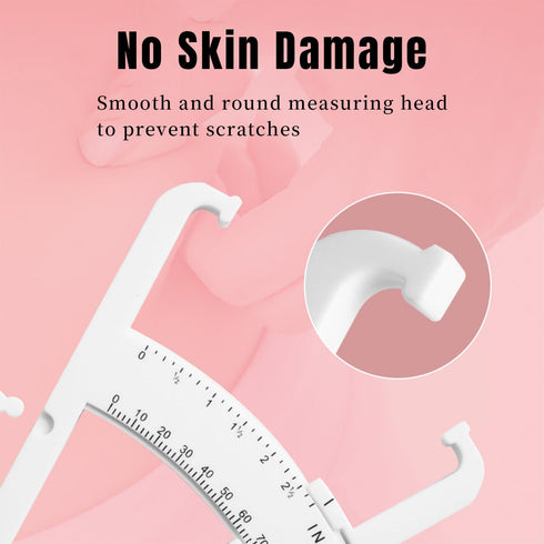 Body Fat Caliper with Body Fat Percentage Measure Chart for Accurately Measuring Body Fat (White)...
