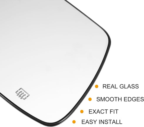 X AUTOHAUX Car Left Rearview Heated Side Mirror Glass for Jeep Grand Cherokee 2005-2010 5142875A Replacement Heated Mirror Glass with Backing Hold...