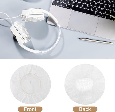 100PCS Headphone Ear Covers Disposable Earphone Overs Sanitary Non-Woven Stretch Earpad Covers Earcup Covers Fit for Most on Ear Headphones (6.5cm...