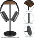 Headphone Stand for Desk - Headset Holder with aluminum alloy support rod, gaming headset stand with wooden support plate...