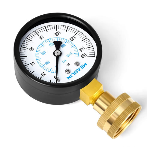 MEANLIN MEASURE 0-150psi Water Pressure Gauge,3/4" Female 2.5" FACE DIAL Water Pressure Test Gauge with Sealing Ring, Water Pressure Gauge for Hom...