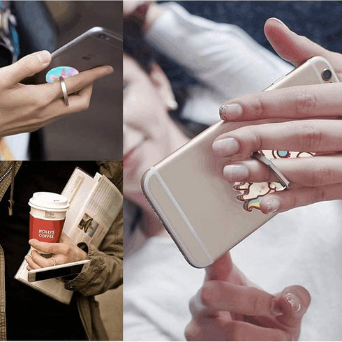 4Pcs Phone Ring Holder Stand, Cute Dogs Cats Butterfly Animal 360 Rotation Finger Ring Grip Kickstand Mount for Cellphones and Tablets (Cats Ring)...