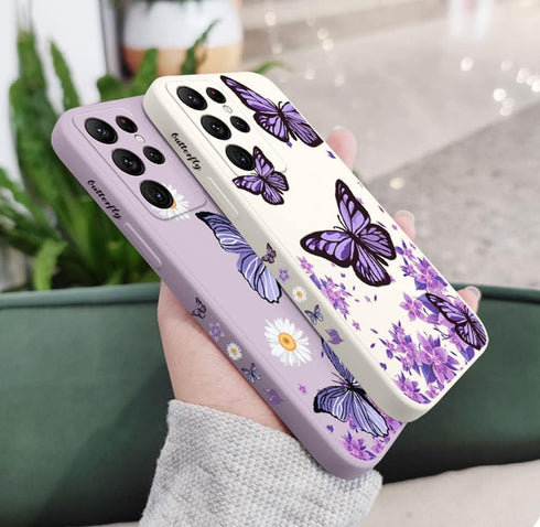 Galaxy Note 20 Ultra Case for Women Girls Cute Butterfly Camera Lens Protector Soft TPU Bumper Silicone Shockproof Protective Cover Phone Case for...