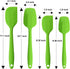 Silicone Spatulas Set, Rubber Spoon Spatula Heat Resistant Spoonula One Piece Design Seamless Spatula Non-Stick Scrapers Baking Mixing Tool (Green...