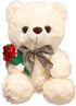 Bear Stuffed Animal Plush Toy for Valentine Day, Cute 9.8" Teddy Bear Plushie with Rose Soft Small Cuddly Bear Toy, Gifts for Girlfriend Boyfriend...