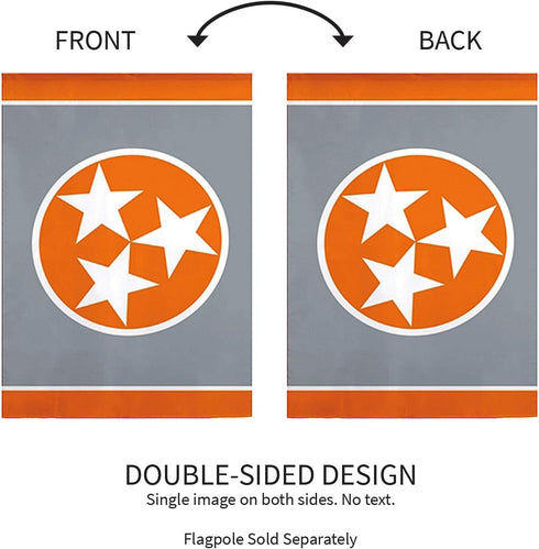 Evergreen Flag Tennessee Tri Star, Grey Garden Applique Flag | Patriotic Garden Flag 12x18 Double Sided | Small Garden Flags For Outside | All Sea...