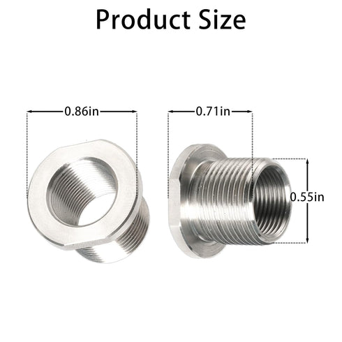 2 Pack Thread Adapters and Washers?1/2x28 to 5/8x24 Stainless Steel Thread Protector with Rubber Washer (Silver)...