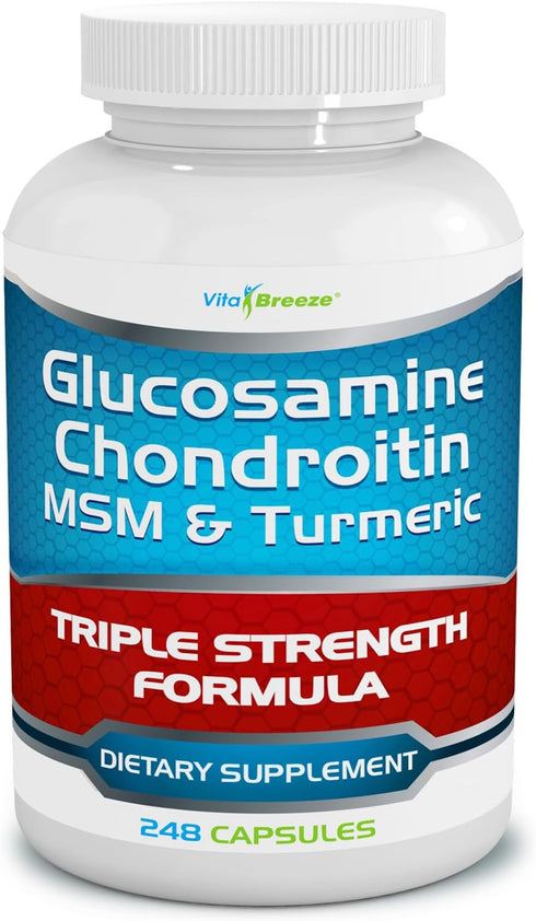 Glucosamine Chondroitin, MSM & Turmeric Dietary Supplement - 248 Capsules...