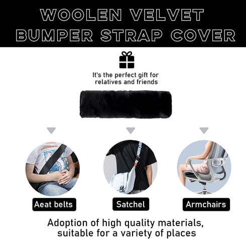 2PCS Car Seat Belt Cover Pad, Soft Auto Seatbelt Protector for a More Comfortable Driving, Fluffy Plush Seatbelt Shoulder Pad for All Vehicles and...