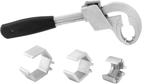QWORK Adjustable Double-Ended Wrench, Heavy-Duty Multifunctional Bathroom Pipe Wrench, Adjustable to 80mm, for Faucet Sink Water Plumbing Repair...
