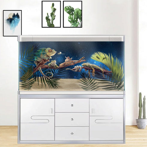 36X18IN Starry Aquarium Background, Art Starry Fish Tank Decorations Background, with 8 EVA Double-Sided Tape...