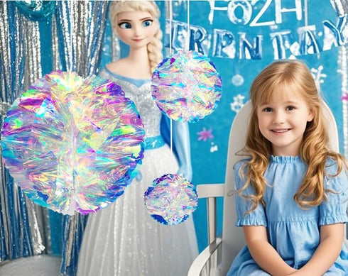 Hanging Decorations Iridescent Honeycomb Ball Foil Ceiling Hanging Flowers for Bridal Shower Wedding Birthday Frozen Theme Party Fairy Princess Ra...