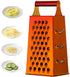 Large Stainless Steel 4 Sides Grater Slicer with Handle, Multifunctional Cutter Planing for Ginger, Garlic, Cucumbers, Carrots, Cheese, Potato, Er...
