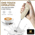 Handheld portable milk frother durable double whisk electric coffee machine, battery operated stainless steel milk mixer with stand, instant foam ...