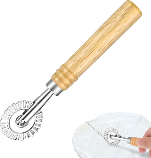 Pasta Cutter Wheel Ravioli Cutter Wheel with Roller Pizza Cutter Wheel Dumpling Lace Making Zinc Alloy Noodle Making Cutter for Kitchen...