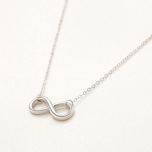 Rhodium Plated 925 Sterling Silver Infinity Necklaces for Women, 18 Inch...