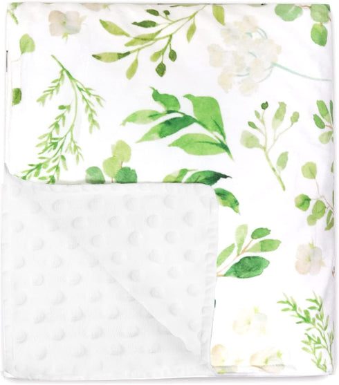 TANOFAR Baby Blankets, Green Leaf Fleece Toddler Blanket for Boys Girls, Dotted Backing, Double Layer, Crib Receiving Blanket, for Nursery/Strolle...