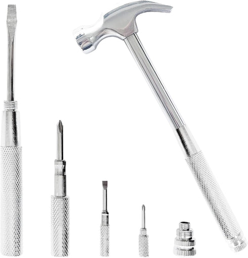 Small Hammer 6 in 1 Metal Hammer & Screwdriver, Multitool Camping Hammer Set Screwdriver Hammers Tools Mini Hammer with Screwdriver Hammers Hand T...