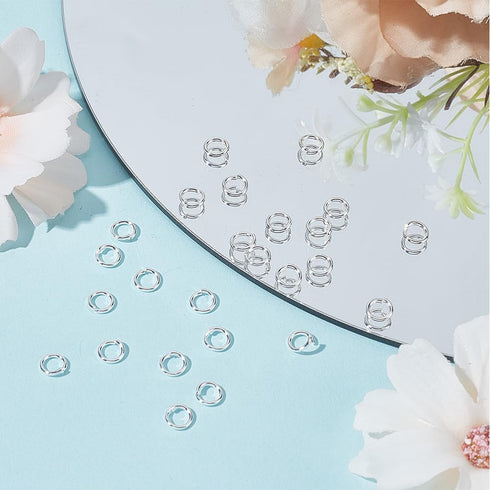 Beebeecraft 1 Box 300Pcs 5mm Single Loop Jump Rings Stainless Steel Silver Open Jump Ring O Ring Connectors for Jewellery Making Bracelets Necklac...