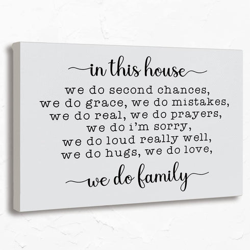 In The House We Do Family Canvas Wall Art Prints,Best Memories Paintings Prints,11x14 inches Artwork For Farmhouse Themed Decor Bedroom Living Roo...