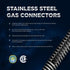 GUHD-TT14-12B Gas Line Hose 3/8'' O.D. x 12'' Length with 1/2 in. MIP Fitting, Uncoated Stainless Steel Flexible Connector, 12 Inch...