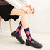 Argyle Socks Retro High Ankle Women 5 Pairs British Style Cute Plaid Mid-calf Casual Crew Socks...