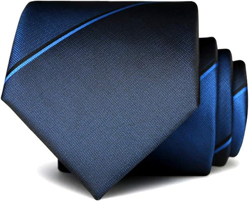 Men's Blue Black Gradient Striped Necktie 2.75 Inches Ties for Men + Gift Box...
