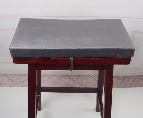 Augld 2 Pack Rectangle Vanity Stool Cushion Washable Non-Slip Makeup Stool with Ties 11.8"x15.7" Grey...