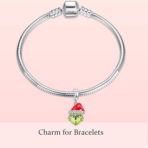 925 Sterling Silver Charms for Bracelets Necklaces Green Monster Christmas Hat Dangle Pendants Beads, Charms Jewelry Gift for Women...
