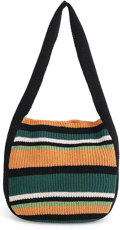 ENBEI Women's Shoulder Handbags Crocheted Bags Large knit bag Tote bag aesthetic for school cute Tote bags Beach Bag Tote...