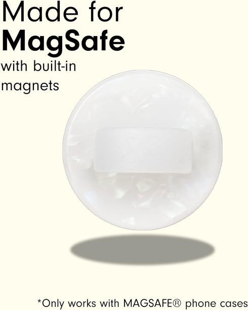 Sonix Magnetic Phone Grip, Removable Silicone Ring Loop Holder | Compatible with MagSafe | White Pearl Tort...