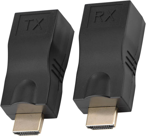 WESE 2X HDMI 30m to RJ45 Network Cable Extender Converter Repeater Over CAT-5e CAT6, TX Transmitter and RX Receiver HDMI Extender, 1080P 4k 2k HDM...