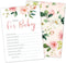 Hat Acrobat Set of 50 Wishes for Baby Cards for Baby Shower - Cute Floral Baby Shower Games - Blush Pink Baby Shower Wishes for Baby Advice Cards ...