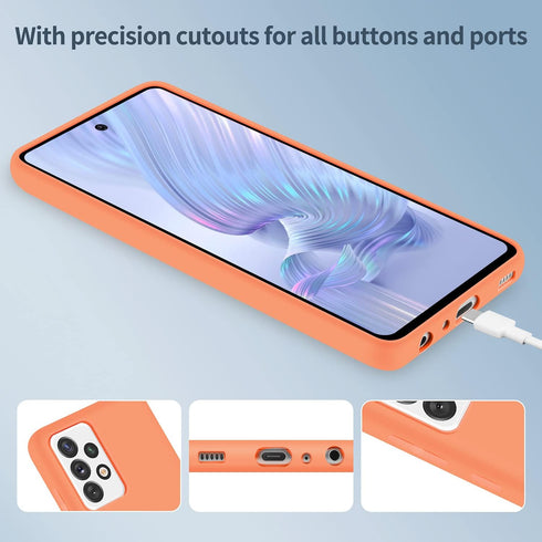 Samsung Galaxy A52 5G Case, Liquid Silicone Slim Soft TPU Fit Full Body Protection Shockproof Phone Cover for Galaxy A52 5G 6.5" (Kumquat)...