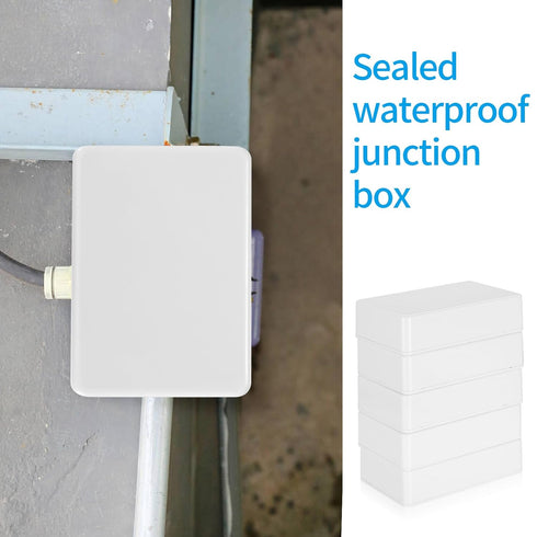 ABS Plastic Project Boxes for Electronics, Waterproof Junction Box, Electrical Project Enclosure, Black Dustproof Project Case (White-3.93 x 2.36 ...