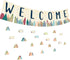 87Pcs Welcome Bulletin Board set Moving Mountains Bulletin Boarder Welcome Banner Classroom Decoration Paper Cutouts for School Supplies Wall Deco...