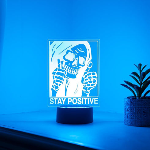 EXIGENT Stay Positive Skull 3D Acrylic LED Lamp Night Light Flashing Cool (Skull_SP)...